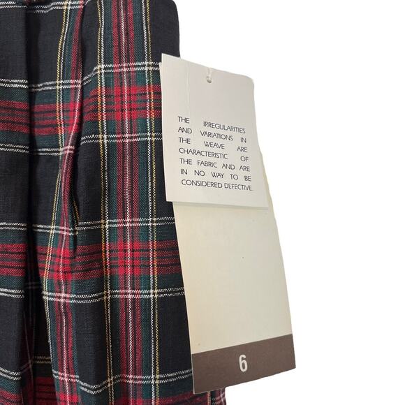 Sharon Young Plaid Pants Linen Cotton High Rise Trousers Retro Women Size 6 New - Picture 10 of 16